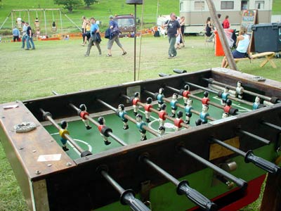 Table Football by the Tiny Tea tent stall, Big Chill festival, Eastnor Castle
