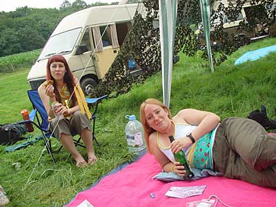 Settling in, Big Chill festival, Eastnor Castle 2004, England UK