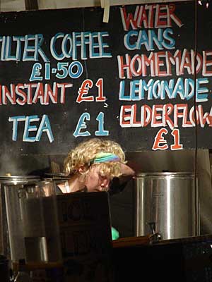Tea lady, Big Chill festival, Eastnor Castle 2004, England UK
