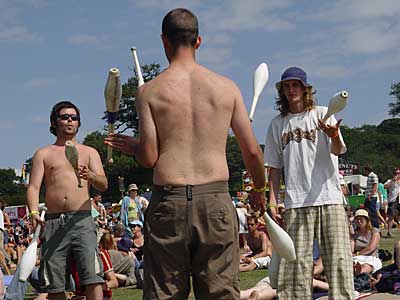 Jugglers, Big Chill festival, Eastnor Castle 2004, England UK