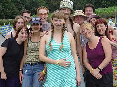 The departing crew, Big Chill festival, Eastnor Castle 2004, England UK