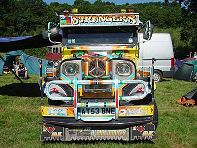 Cool decorated truck, Big Chill festival, Eastnor Castle, Ledbury, Herefordshire, England UK