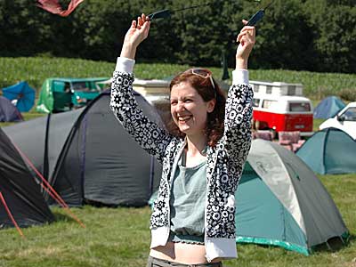 Waving those dangly things about, Big Chill festival, Eastnor Castle, Ledbury, Herefordshire, England UK