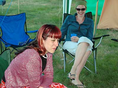 Hanging at the camp, Big Chill festival, Eastnor Castle, Ledbury, Herefordshire, England UK
