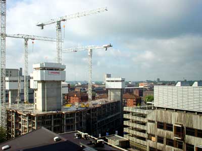 Construction work, Birmingham, June 2002