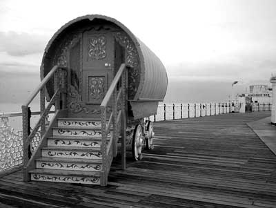 Empty Romany wagon, Palace Pier, Brighton