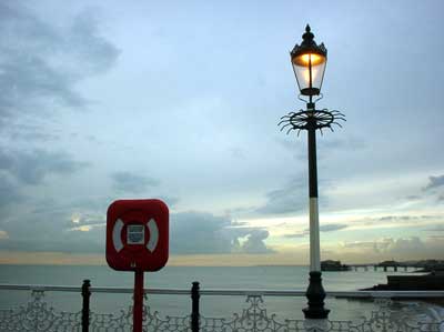 lifebelt and pier lamp, Palace Pier, Brighton