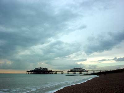 West Pier and winter clouds, Brighton