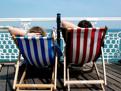 Deck chairs on the Palace Pier, May 2003