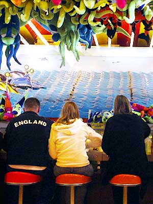 Racing the dolphins, Brighton Palace Pier, October 2003