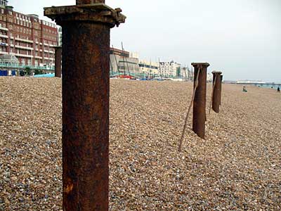West Pier disused support columns, West Pier, Brighton, October 2003