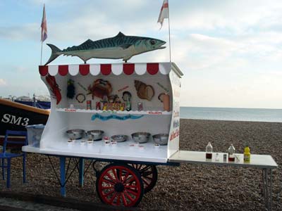 Jellied Eel stall, Brighton beach, Brighton, East Sussex