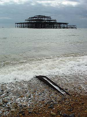 Wreckage from the Brighton West Pier, Brighton, East Sussex
