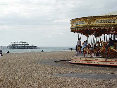 Carousel and West Pier, Brighton, East Sussex