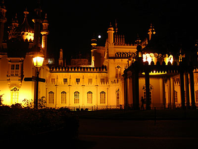 Royal Pavilion at night, Brighton, East Sussex