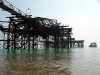 Beach view of West Pier damaged by fire Brighton, May 2003
