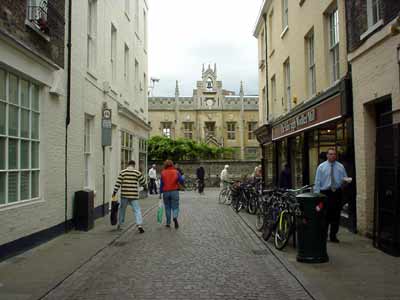 Walking through the town centre, Cambridge, UK