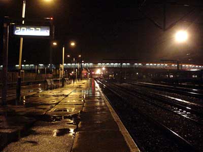Cambridge station in the rain