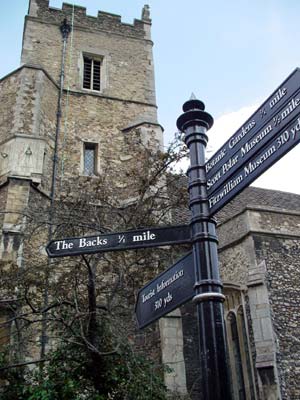 Street sign outside St. Mary the Less church