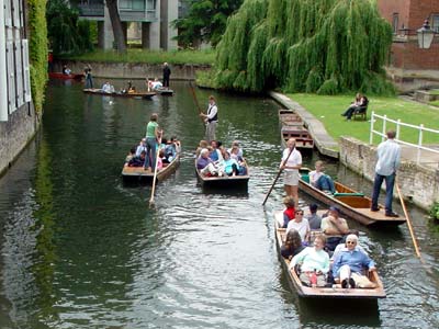 Punting on the river, Cambridge, England
