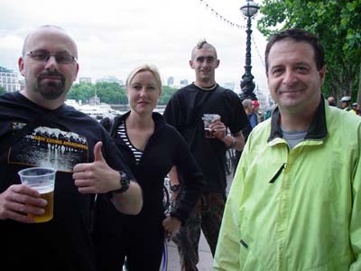 Preparing for the ride, under Waterloo Bridge, Critical mass bike ride, London, 27th June 2003