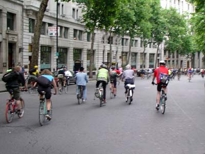 Ambling along Aldwych, Critical mass bike ride, London, 27th June 2003