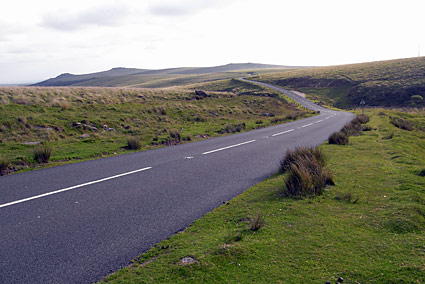 Cycling over Dartmoor from Clearbrook, Hoo Meavy, Dousland and Princetown Devon, England, UK