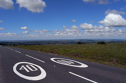 A bike ride from Princetown to Plymouth through Dartmoor and Yelverton, Devon, England, UK