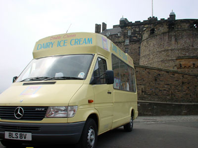 Ice Cream van and Edinburgh Castle, Edinburgh