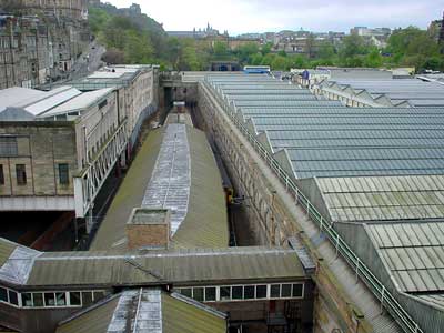 Edinburgh Waverley station from Waverley bridge, Edinburgh