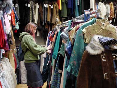 Looking for clothes, Armstrong's, Edinburgh's largest vintage clothes emporium