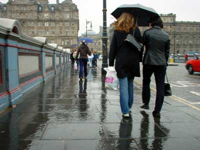 Rain, North Bridge, Edinburgh