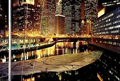 Frozen river, Chicago