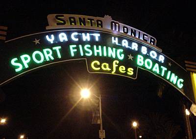 Santa Monica neon beach sign