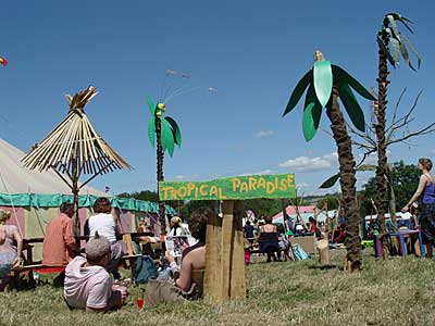 Tropical Paradise, Green Fields, Glastonbury Festival, June 2004