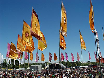 Flags, Jazz Field, Glastonbury Festival, June 2004