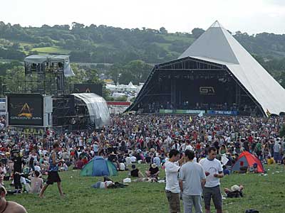 View of Pyramid Stage, Glastonbury Festival, June 2004