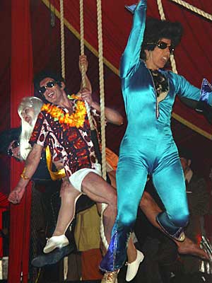 Elvis trapeze artistes, The Ballroom, Glastonbury Festival, June 2004