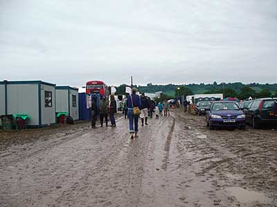 Backstage scene, Glastonbury Festival, June 2004
