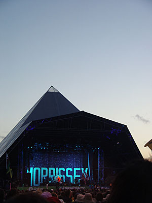 Morrissey at the Pyramid Stage, Glastonbury Festival, June 2004