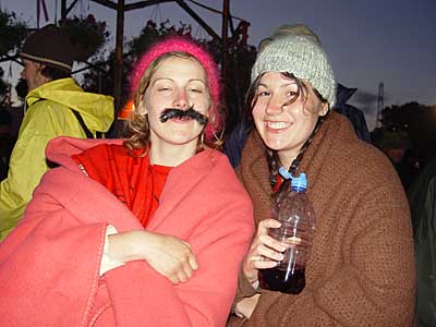 Girl with a moustache, Pyramid Stage, Glastonbury Festival, June 2004
