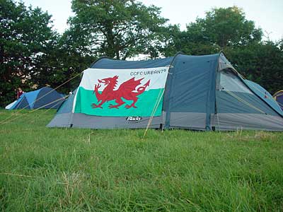 The tent is up! Glastonbury Festival, June 2005