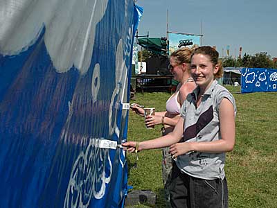 Painting in the Circus Field, Glastonbury Festival, June 2005