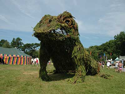 Huge frog, Glastonbury Festival, Pilton, Somerset, England June 2005