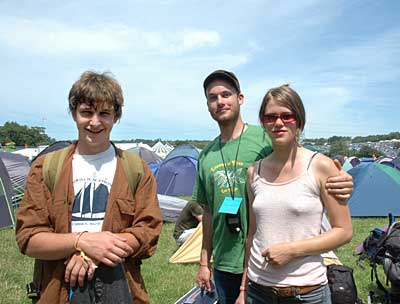 Willy Mason and friends, Backstage Hospitality camping area, Glastonbury Festival, Pilton, Somerset, England June 2005