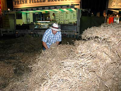 The hay arrives! Glastonbury Festival, Pilton, Somerset, England June 2005