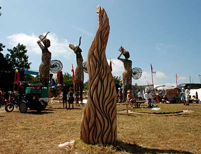 Sculpture, Craft Field, Glastonbury Festival, Pilton, Somerset, England June 2005