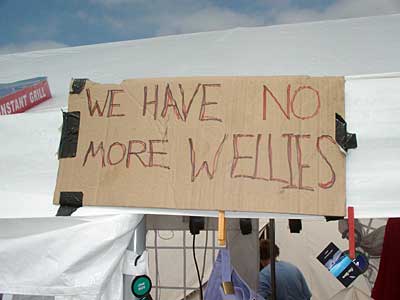 No More Wellies, Glastonbury Festival, Pilton, Somerset, England June 2005