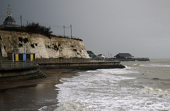Broadstairs in the rain - a winter's walk along the seafront of the south eastern English seaside resort in Kent, November, 2009