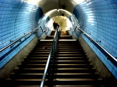 Blue stairs, Embankment
